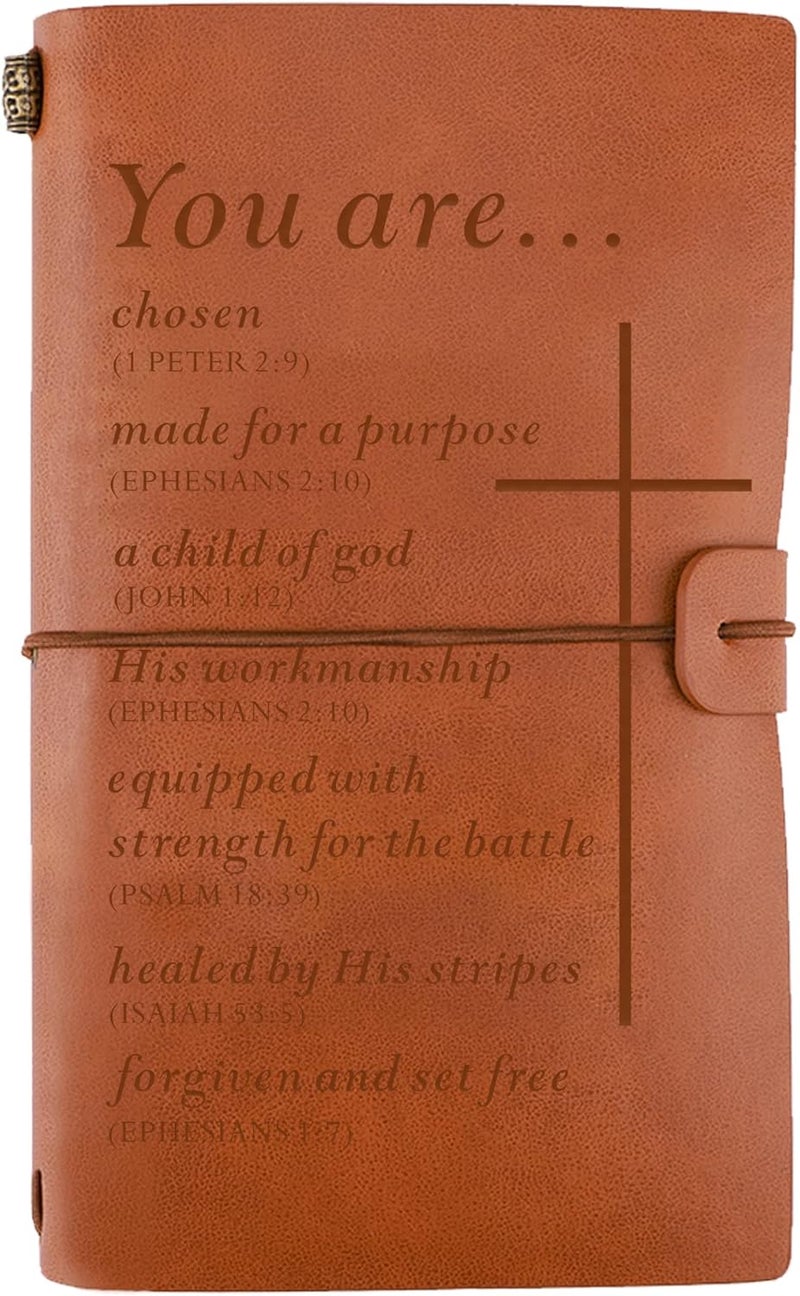 JOYKWE Christian Leather Journal Gifts for men or Women as Religious Retirement Gift, Unique Gift Idea for Friend Sympathy Birthday Gift for Daughter Son, Inspirational Gifts with Bible Teens Christian Gift - Image 1